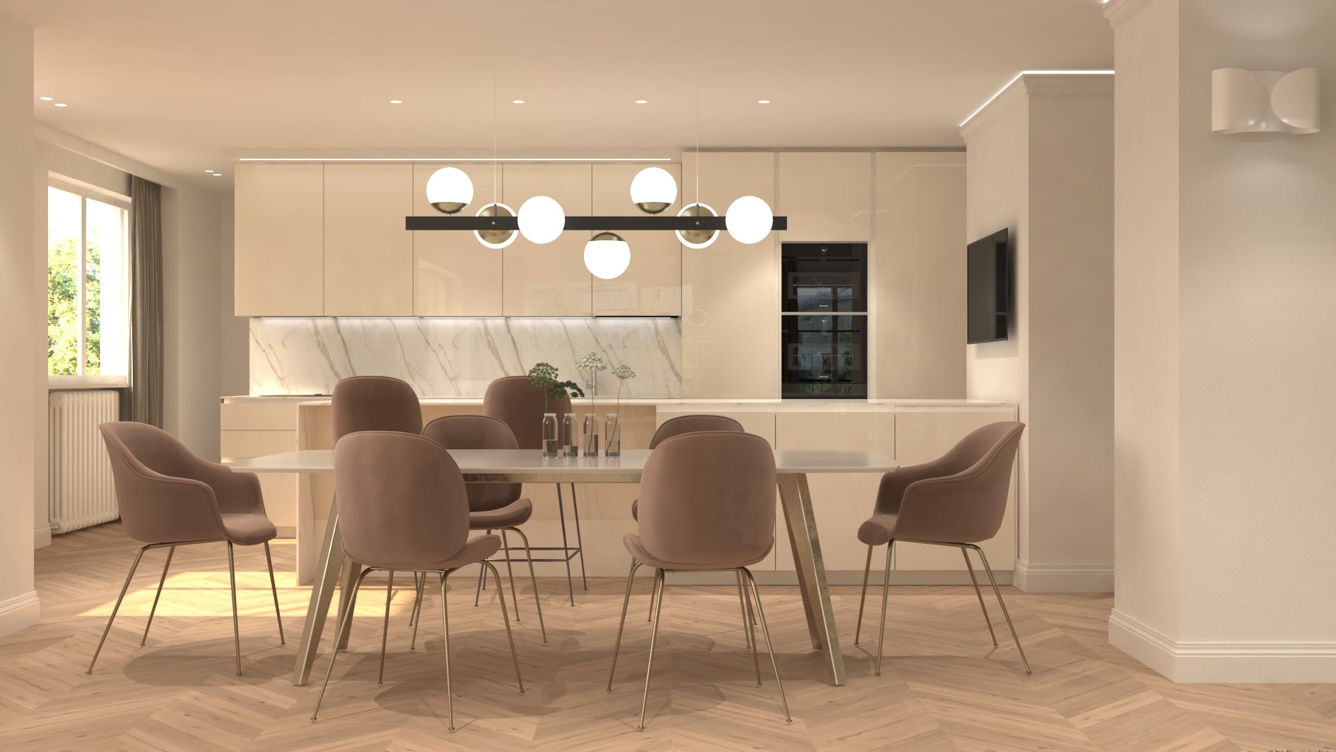 galbiati milano design house render appartamento via arona cucina 2022