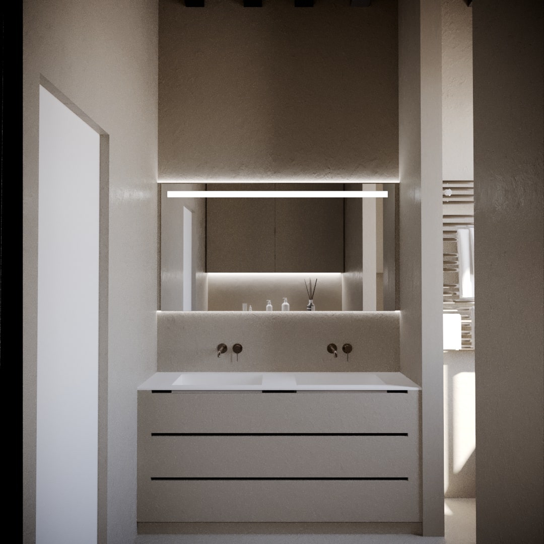 galbiati project milano design house render appartamento via morimondo bagno