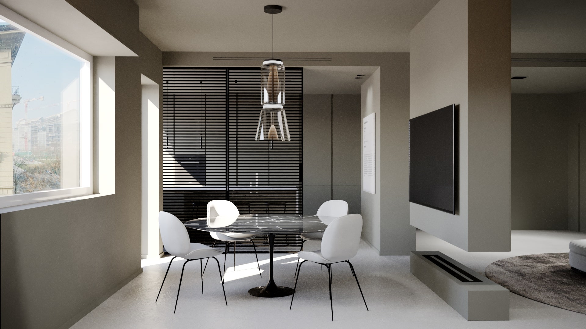 galbiati project milano design house render appartamento via senofonte dining room