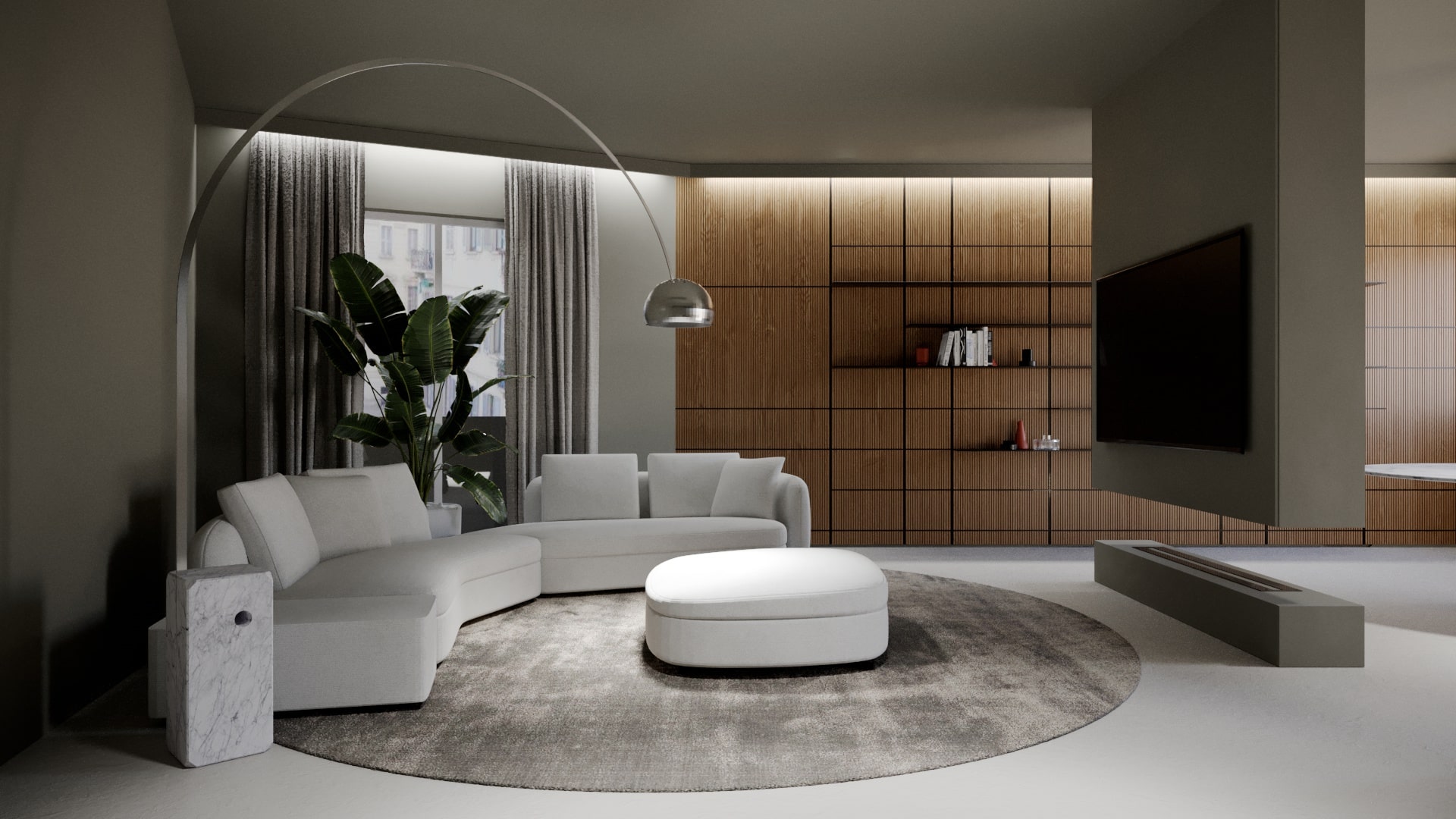 galbiati project milano design house render appartamento via senofonte living room